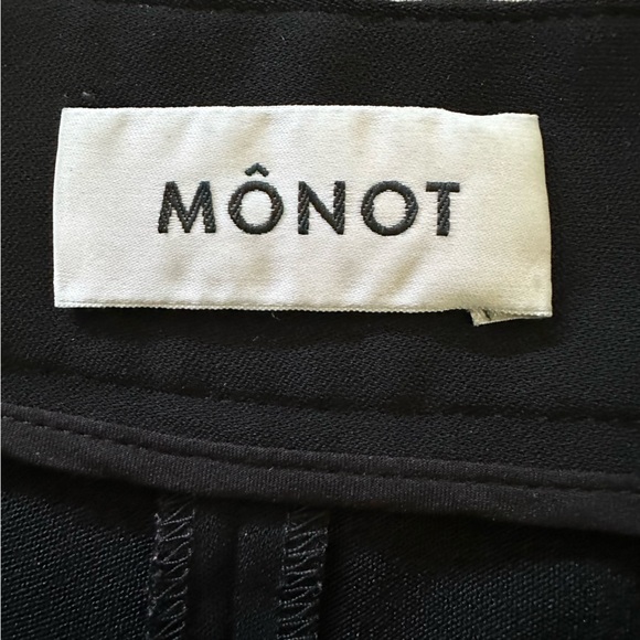 Monot Wide Leg Pants Black Crepe Size 2 Pleated Pockets Made in NYC - Picture 11 of 13